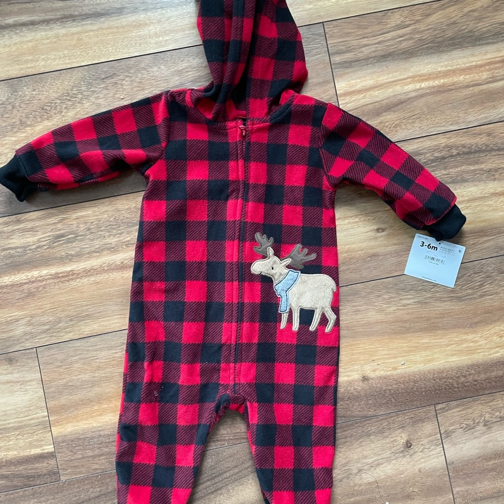 New with Tags buffalo plaid moose bunting
